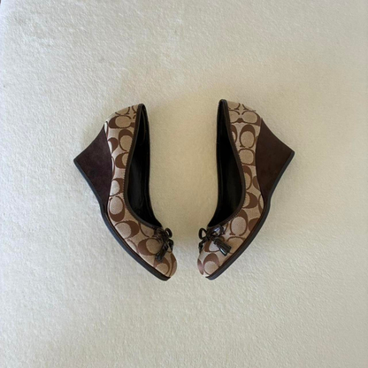Brown Monogram Heels